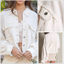  Top Selling POL Balloon Sleeve Woven Jacket In Oat Milk