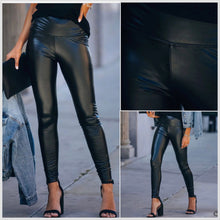  Faux Leather High Yoga Waist Leggings