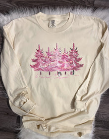  Pink Christmas Trees Comfort Colors Long Sleeve