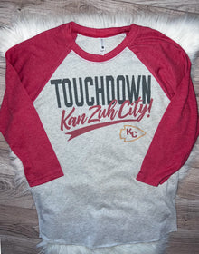  3/4 Sleeve Raglan Touchdown Kan Zuh City!