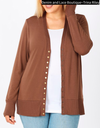 Zenana All Season 3/4 Sleeve Snap Cardigan