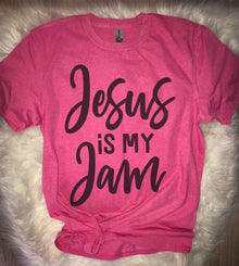  Jesus Is My Jam Sublimation Heather Berry Short Sleeve Tee