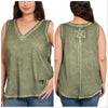 S-3XL Zenana Raw Edge Washed Tank