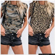  Leopard/Camo Ruffled Tank