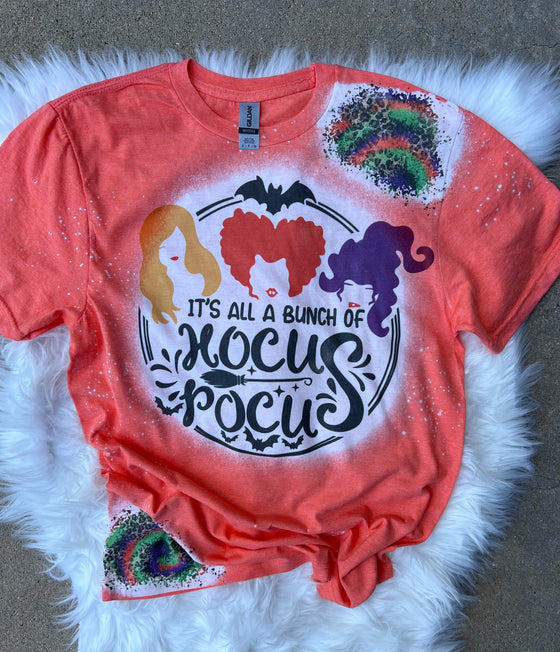 Hocus Pocus Bleached With Contrast Short Sleeve Tee