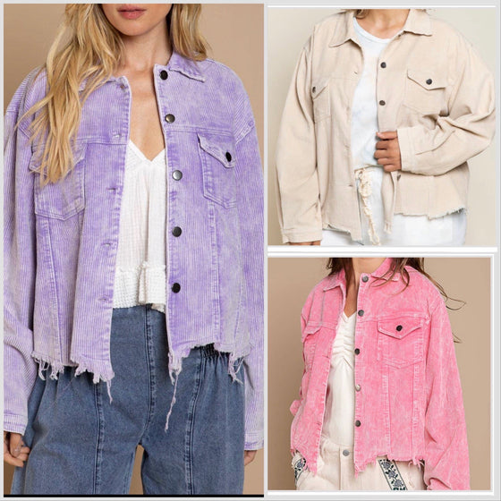 RESTOCKED! Top Selling! S-3XL POL Corduroy Jacket