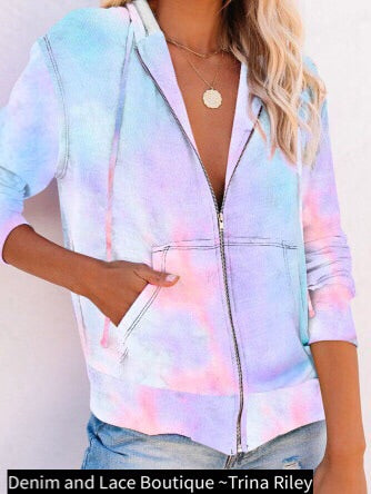 🔥 HOT ITEM! Tie Dye Zip Up Hoodie