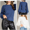 Best Selling! Eesome Pleated Puff Sleeve Sweater