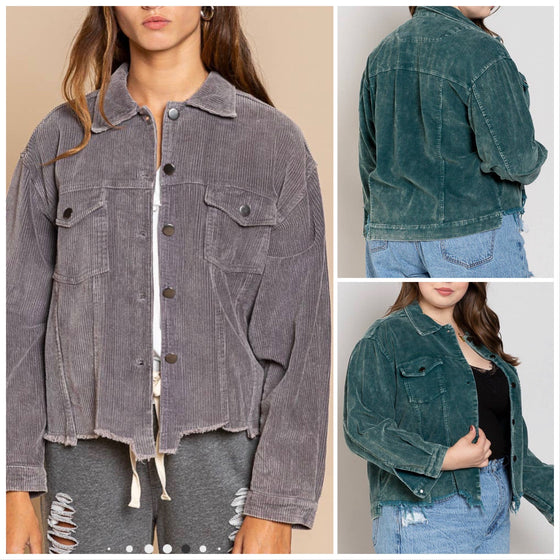 RESTOCKED! Top Selling! S-3XL POL Corduroy Jacket