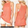 Gigio Coral Knit Side Slit Tank Top