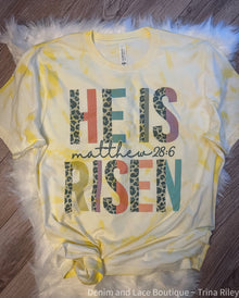  He Is Risen Matthew 26:6 Yellow Bella Short Sleeve Tee