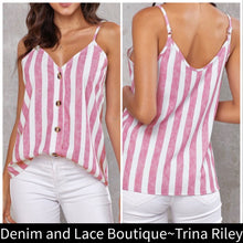  Button Up V Neck Strappy Tank Top