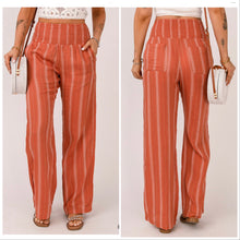  Smocked High Waist Straight Leg Pants