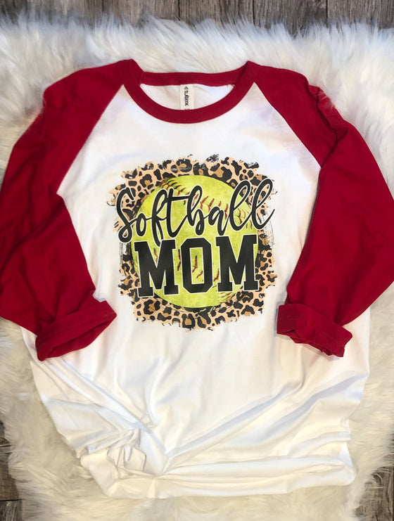 Softball Mom 3/4 Sleeve Raglan