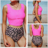 Leopard High Waist Tankini Swimsuit