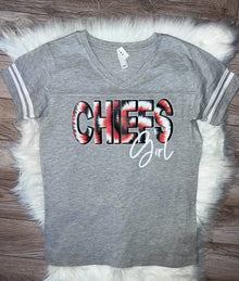  Ladies V Neck LAT Varsity Chiefs Tee