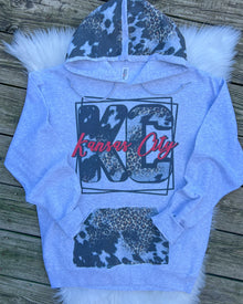  KC Cow Leopard Contrast Hoodie