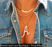  Natural Freshwater Pearl Letter Pendant Necklace