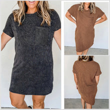  Sz S Black/Gray Soft Ribbed Knit T-Shirt Shift Dress