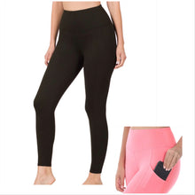  S-3X Zenana Black Buttery Soft Yoga Wide Waist Pocket Legging