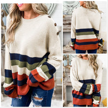  Top Selling! Drop Shoulder Button Detail Sweater