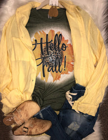  Bleached Hello Fall Tee