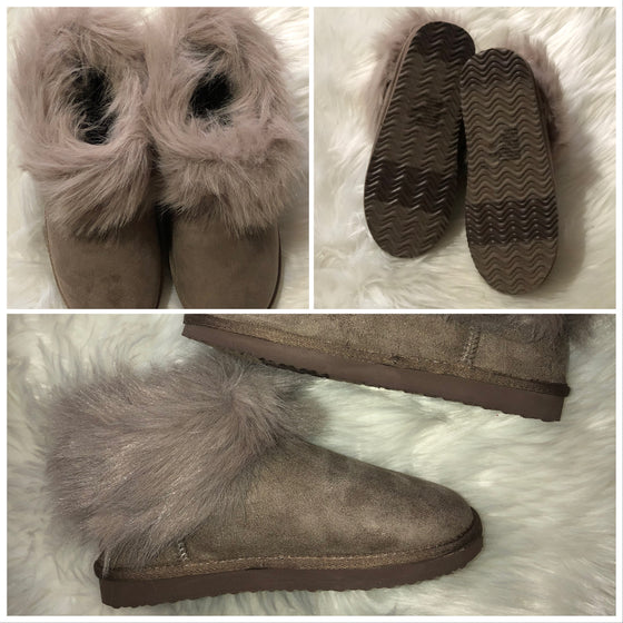 Very G Frost Taupe Fur Top Boot