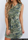 Sz L Available! Camo Tie Front Dress