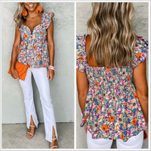  Last One! M! Floral Sweetheart Neckline Peplum