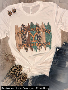  🔥 Yellowstone Dutton Ranch Leopard Brushstroke Bella Tee