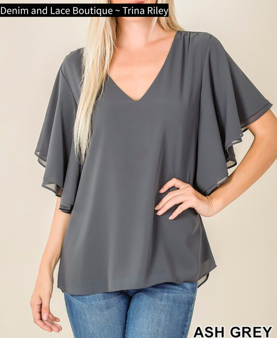 Zenana Layered Chiffon Blouse