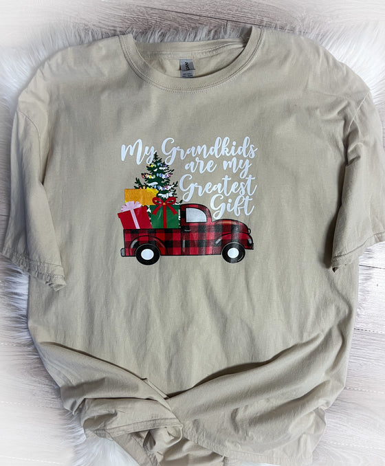 My Grandkids Are My Greatest Gift Plaid Truck Tee