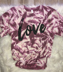  Bleach Dyed Love Short Sleeve Tee