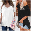 🔥 V-Neck Cotton Blend V-Neck Side Slit Tee