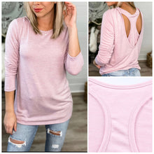  Pink Open Back Long Sleeve Knit Top