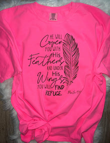  Hot Pink Comfort Colors Short Sleeve Tee He Will Cover You