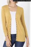 Zenana All Season 3/4 Sleeve Snap Cardigan