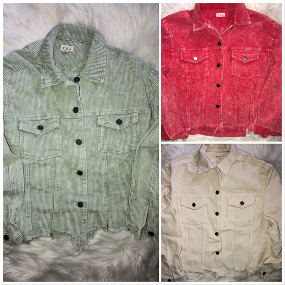 TOP SELLER! RESTOCK! NEW Color Options POL Corduroy Jacket