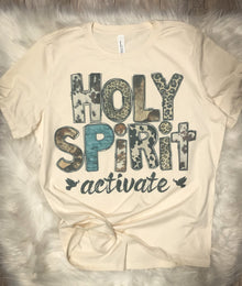  Holy Spirit Activate Cow Western Sublimation Cream Bella Short Sleeve Tee