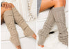 Cable Knit Tie Long Leg Warmers