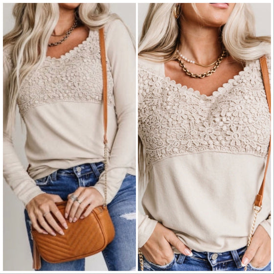 Buttery Soft Crochet V-Neck Long Sleeve