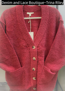  Sz S Fits S-L Oversized Chunky Button Pocket Cardigan