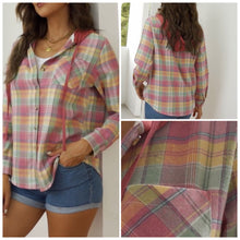  S & M - Pink Multi Hooded Plaid Shirt