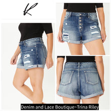  Just 1 Sz 3XL Available! Kan Can Odessa Ultra High Rise Denim Shorts - Plus