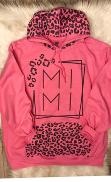  Mimi Leopard Contrast Azalea Pink  Hoodie