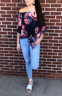  Off Shoulder Floral Blouse