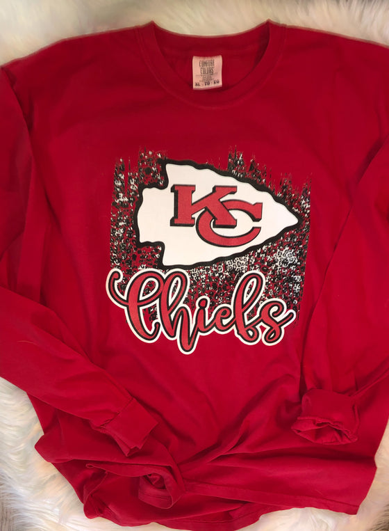 Red Comfort Colors KC Long Sleeve Tee