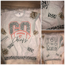  Go Chiefs Crew Sweatshirt Front & Back Design With Football & Leopard Contrast