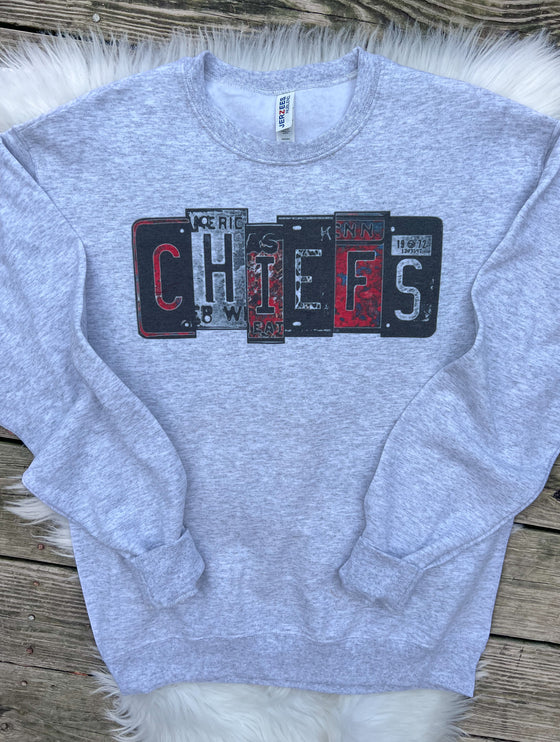 Chiefs License Plate Crew Sweatshirt