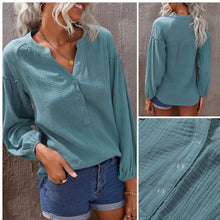  Dusty Teal Balloon Sleeve Top